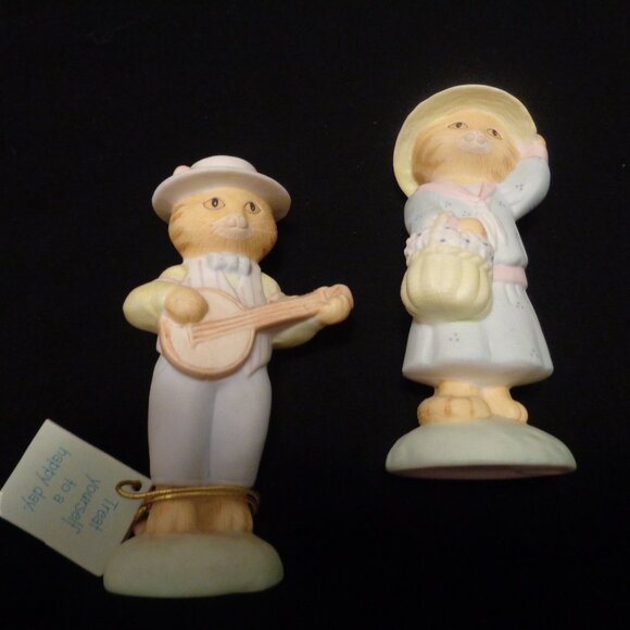 HALLMARK 1987 2 SMALL COUNTRY CATS FIGURINES - Picture 4 of 7